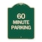 Signmission Designer Series 60 Minute Parking, Green & Tan Heavy-Gauge Aluminum Sign, 24" x 18", G-1824-24367 A-DES-G-1824-24367 - alternate 1